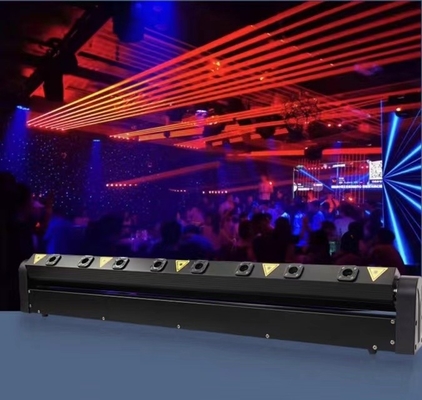 8 عيون RGB ليزر LED ضوء شريط 50000 ساعة الحياة للمسرح عرض دي جي ديسكو