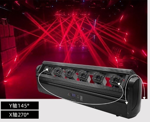 6 عيون رأس متحرك LED الإضاءة المرحلة شريط التأرجح الدوار RGB